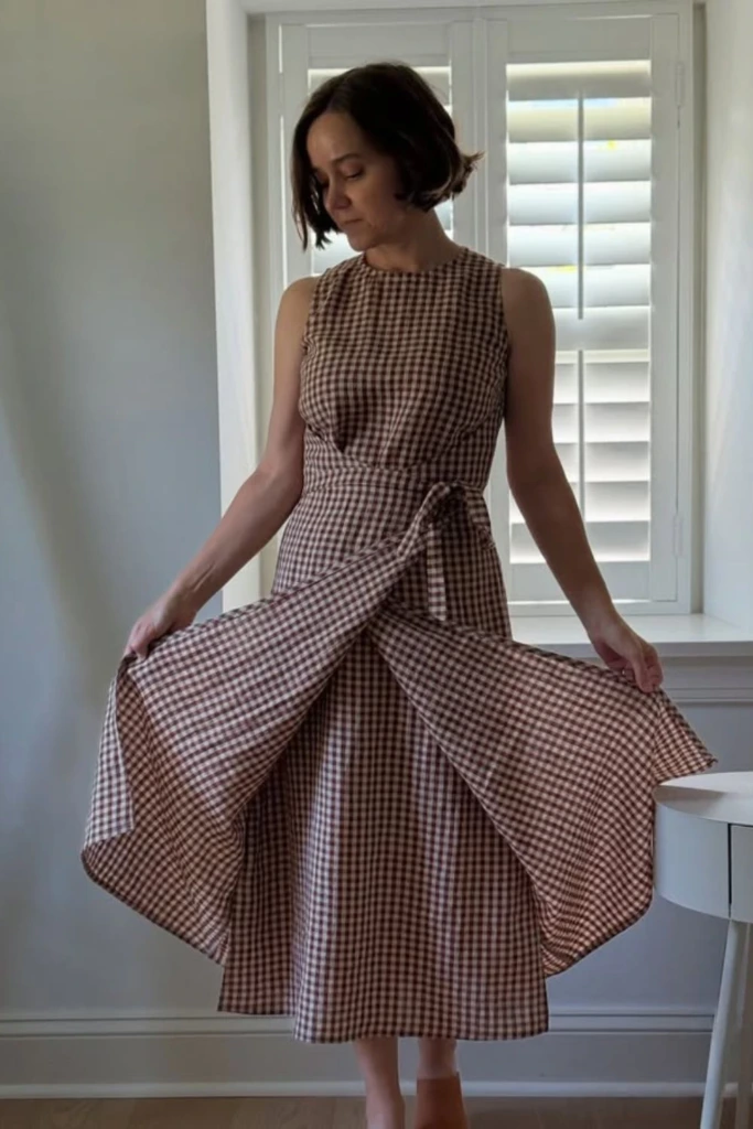 Gingham Wrap Dress