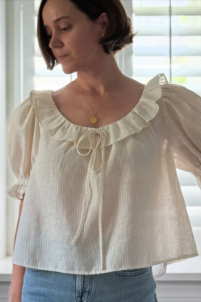 Ruffle Tie Blouse