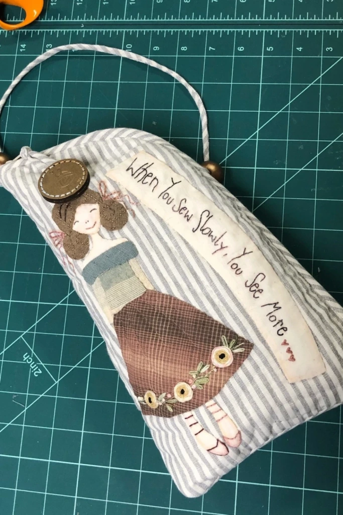 Applique Pouch with Quote