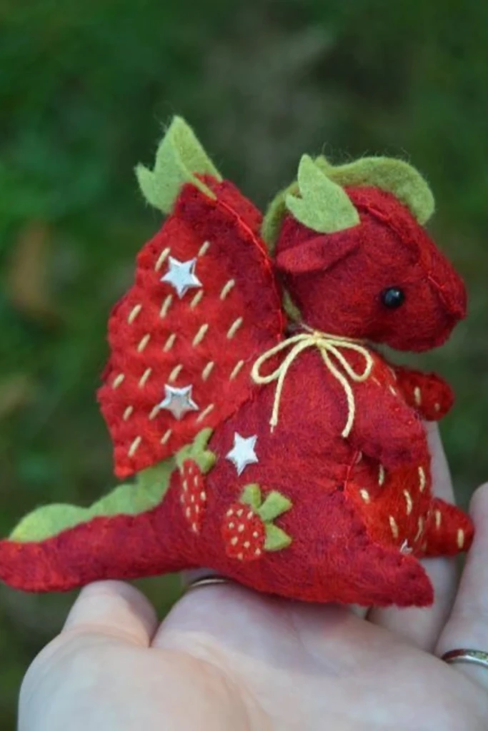 Felt Strawberry Dragon