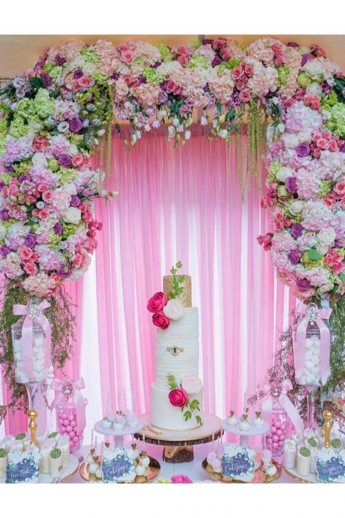 Blooming Floral Dessert Arch