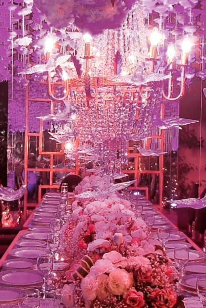 Glamorous Chandelier Dining Experience