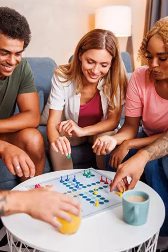 Ludo Game Night with Warm Lamp Glow