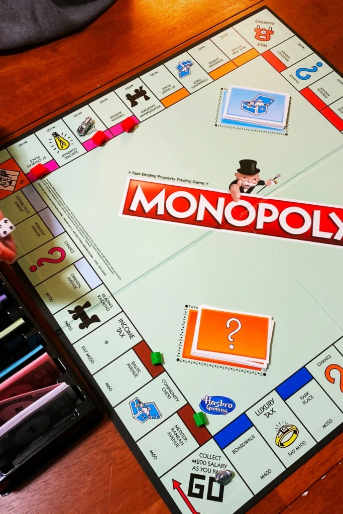 Monopoly Strategy Night with Focused Table Light