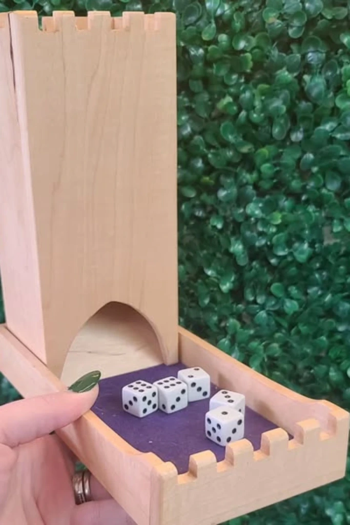 Dice Tower Roll with Natural Backdrop