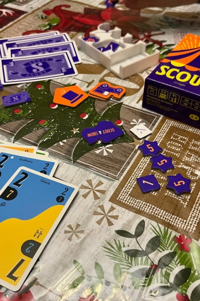 Scout Card Game on Festive Table