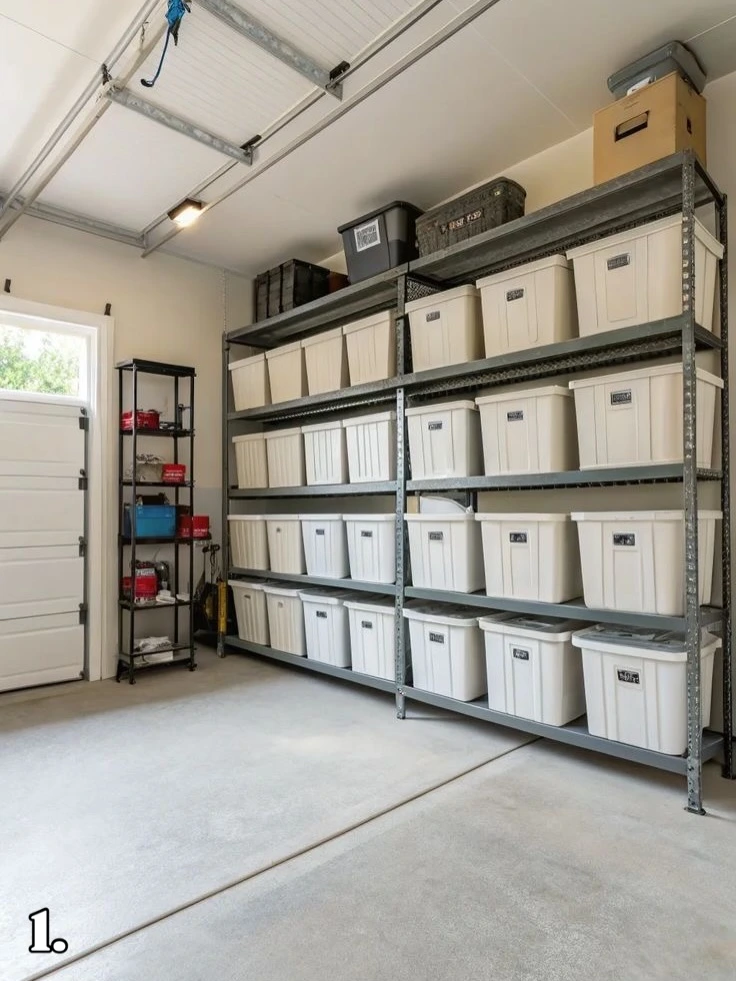14. Labeled Storage Shelf Grid