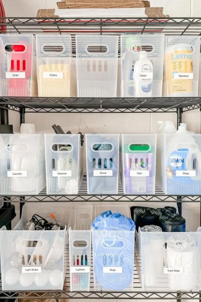 Labeled Bin Rack