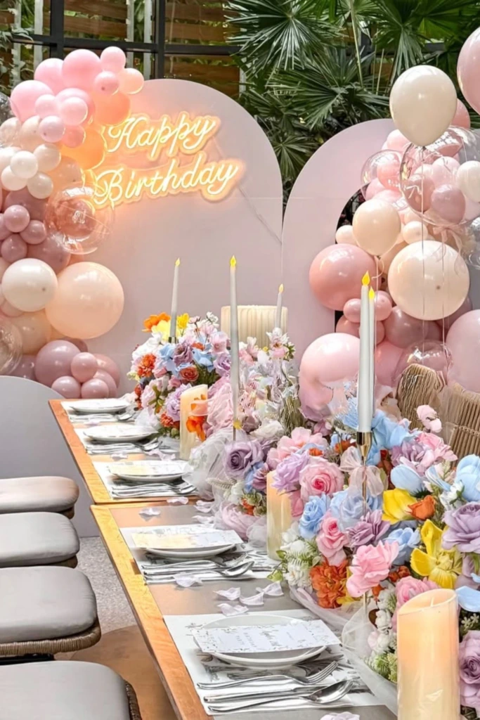 Neon Dinner Setup