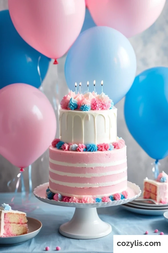 2. Gender Reveal Cake - Gender Reveal Ideas
