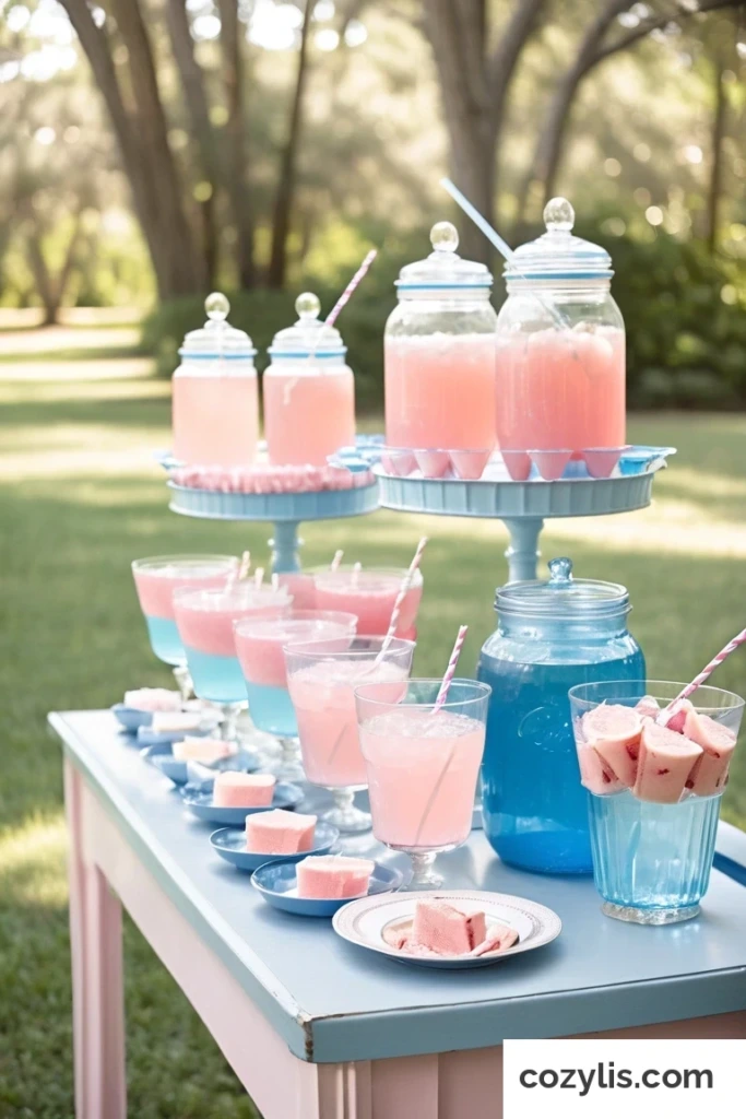 6. Colored Drinks - Gender Reveal Ideas