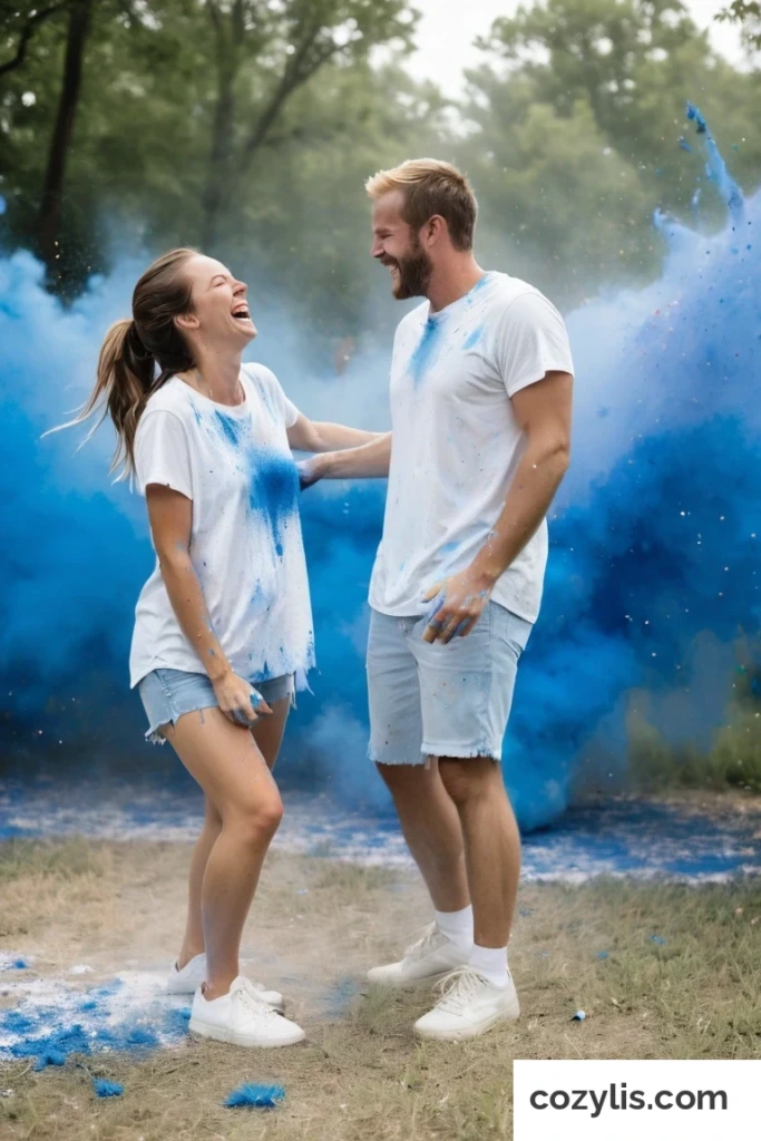 8. Paint Fight - Gender Reveal Ideas