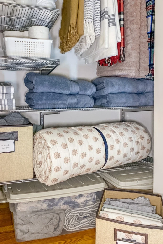 Layered Linen Shelving