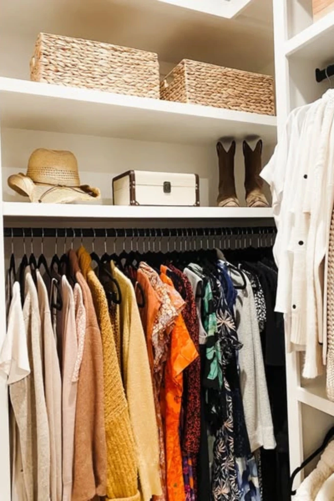 Warm-Toned Wardrobe Nook