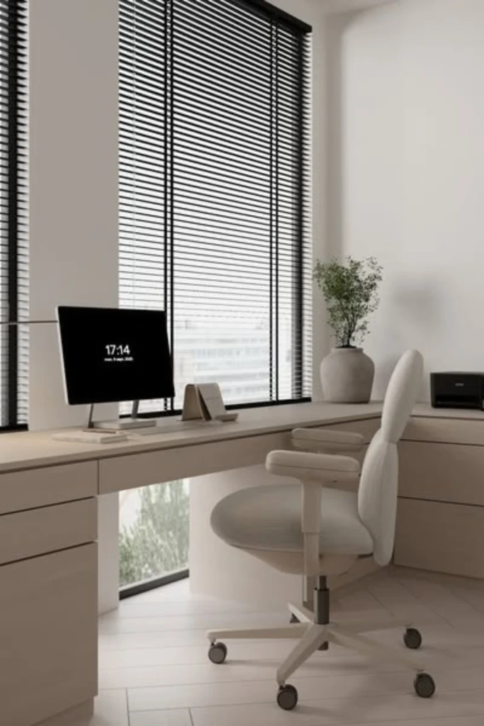 Minimal Built-In Desk with Seamless Storage