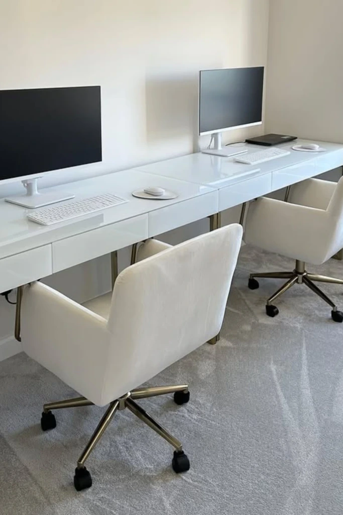Dual Workstation with Clean White Finish