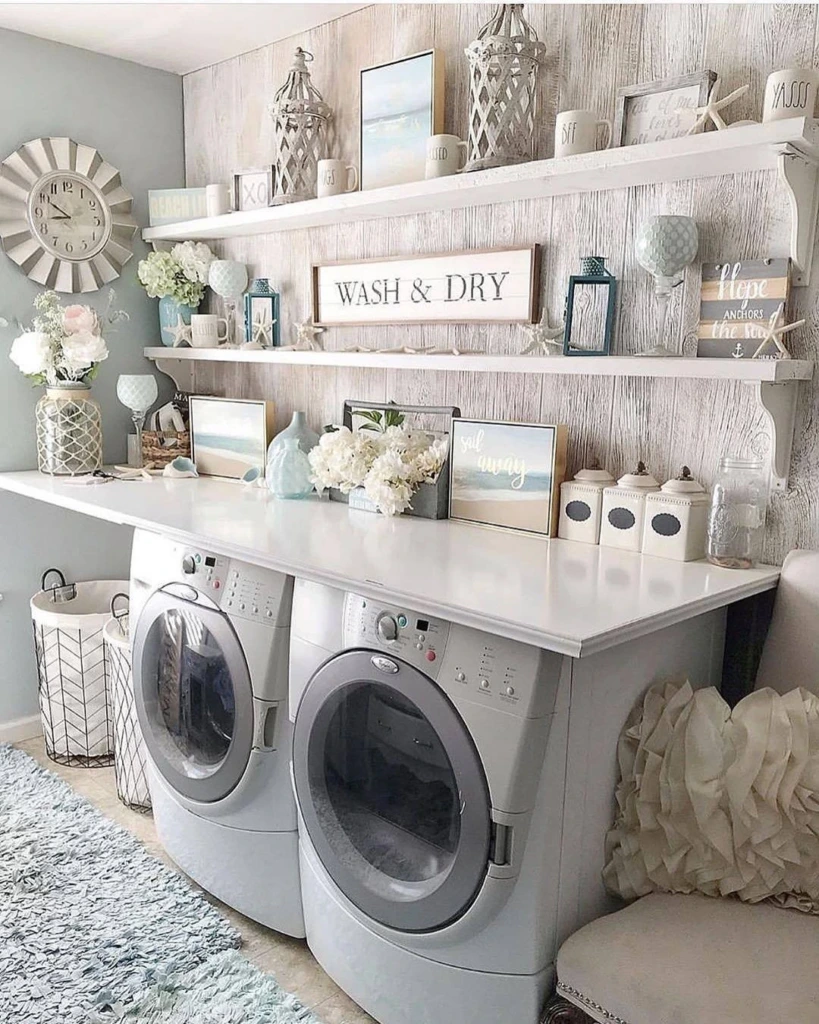 13. Hidden Cabinet Storage with Decanted Detergent Display