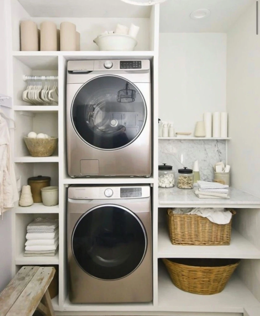 2. Stacked Appliance Linen Station