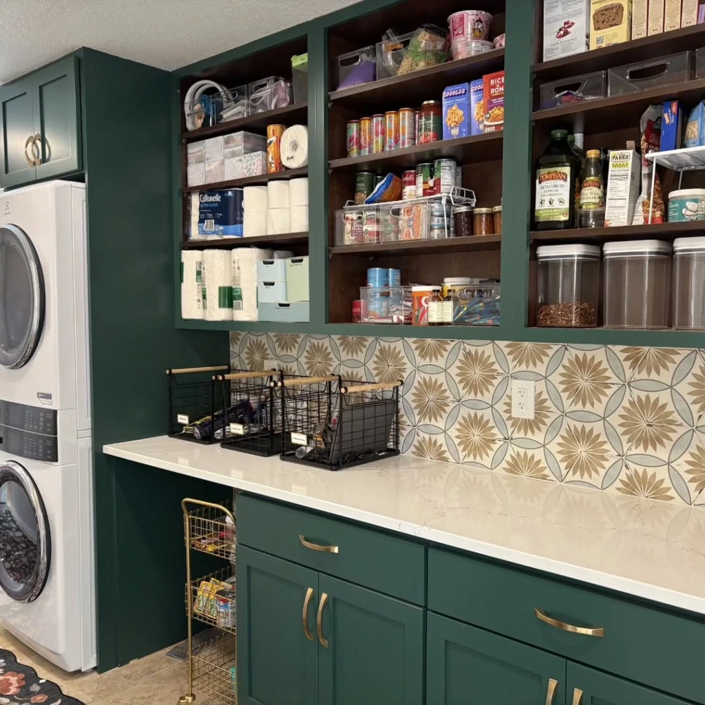 9. Forest Green Pantry Laundry Combo