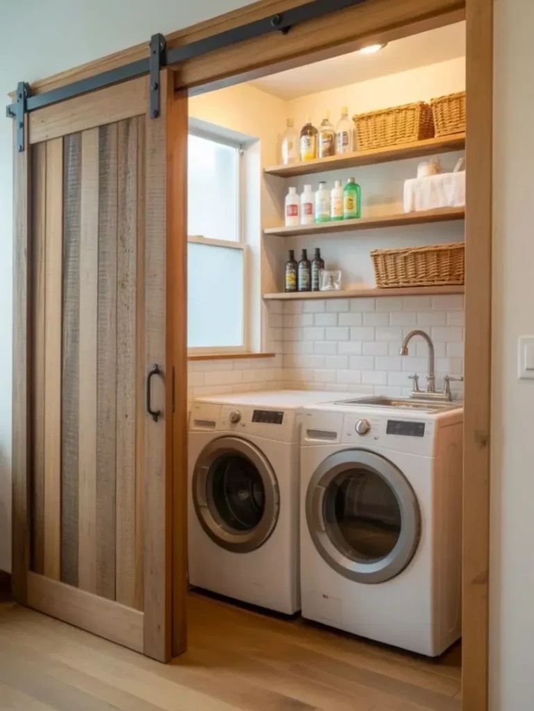 11. Barn Door Laundry Pantry