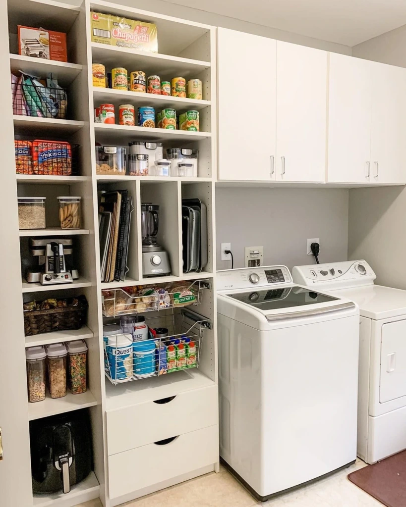 15. Full-Wall Open Pantry With Top-Loaders