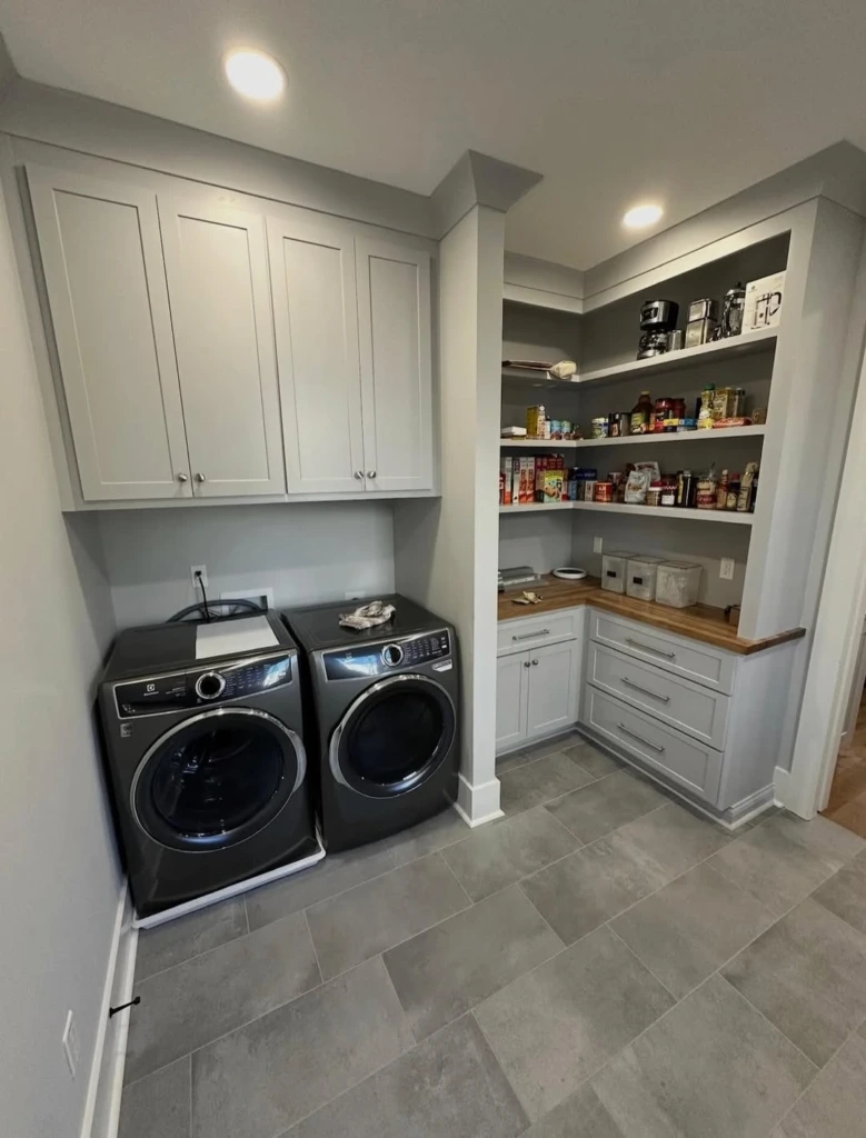 20. Side-by-Side Pantry Laundry Alcove