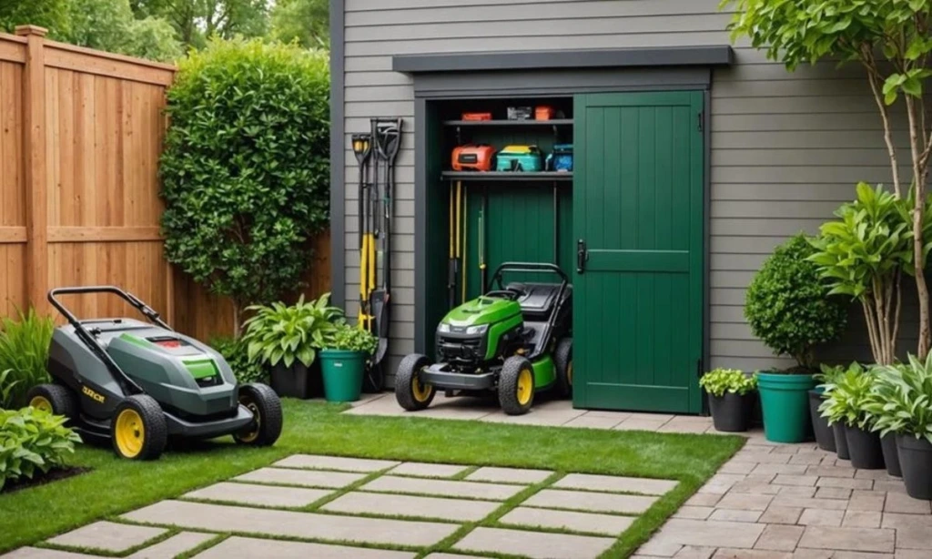 DIY Lawn Mower Storage