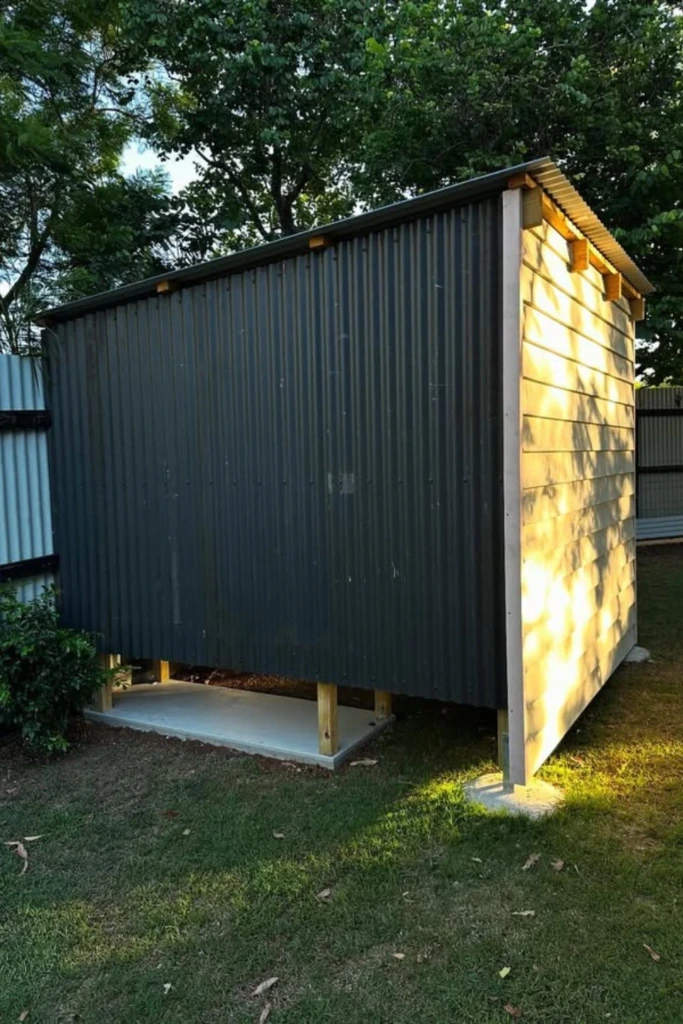 Uplifted Metal Shed