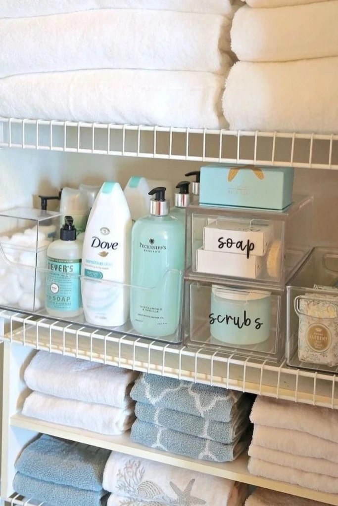Store Toiletries in Clear Bins