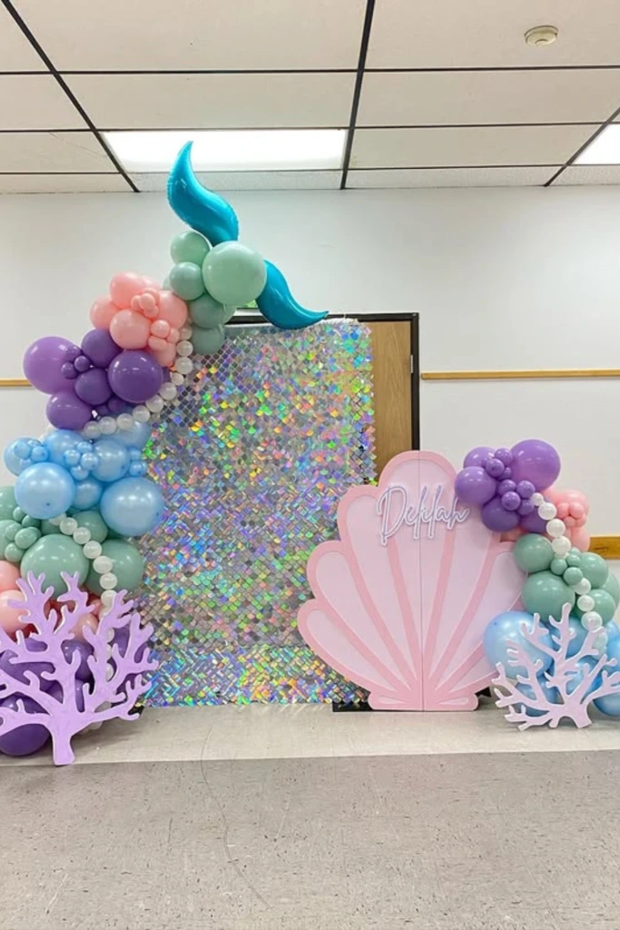 Mermaid Balloon Arch with Shell Entrance