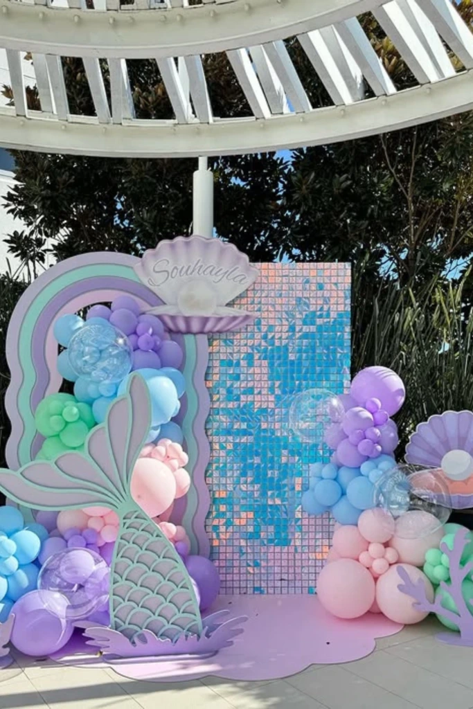 Outdoor Mermaid Backdrop with Shell Layers