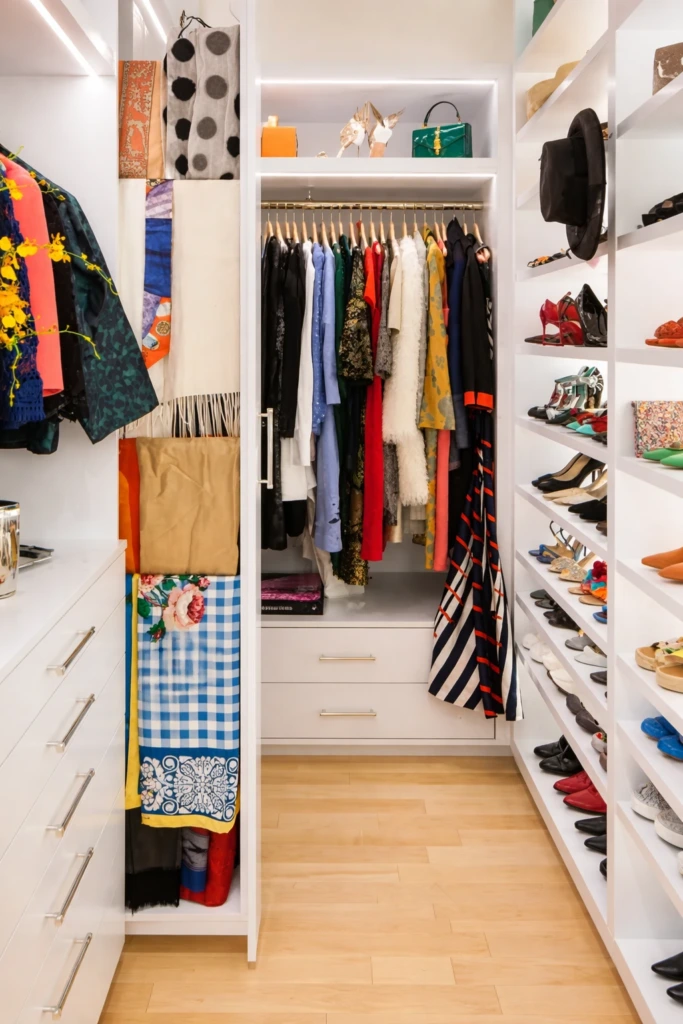 Narrow Walk-In Closet