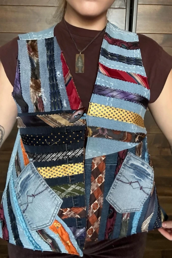 Stitch Ties Into a Patchwork Vest