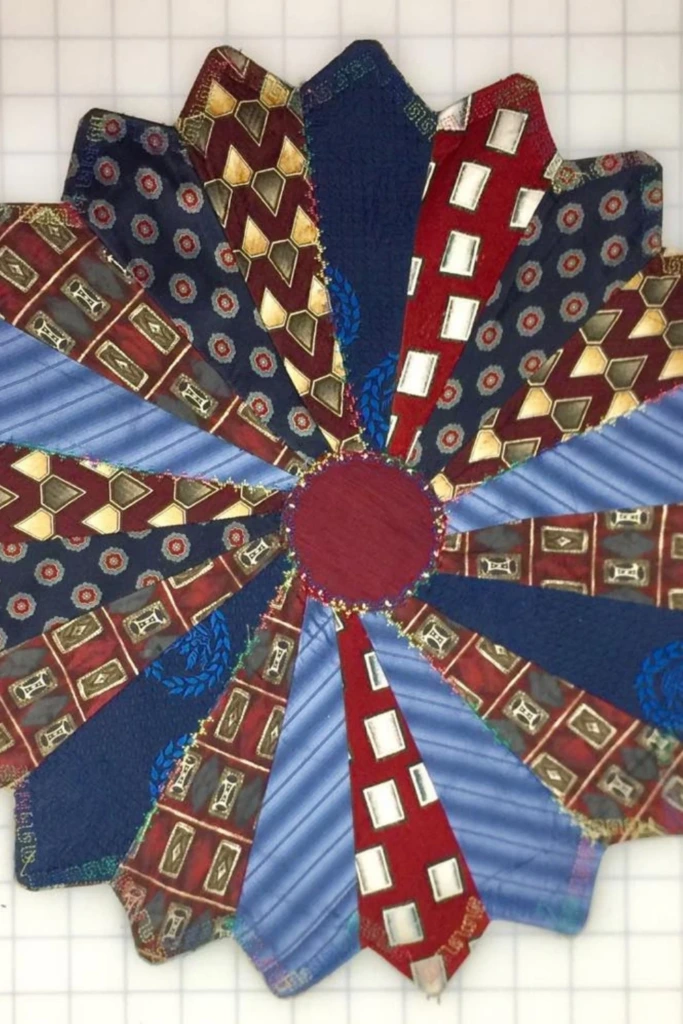 Shape Neckties Into a Dresden Plate