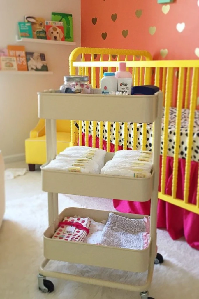 Rolling Diaper Cart