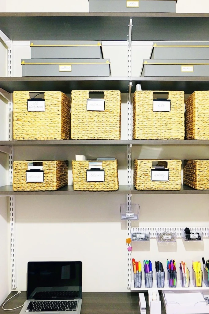 Labeled Basket Wall Organizer