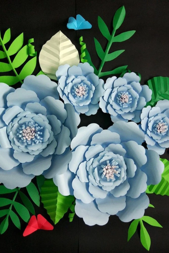 Blue Peony Cluster