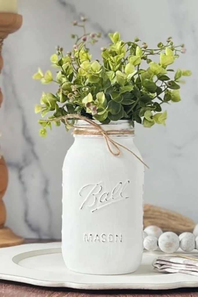 5. Lettered Drawer with White Mason Jars