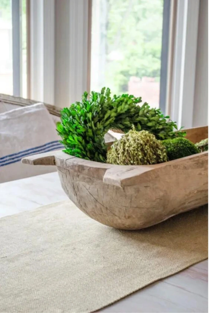 8. Vintage Handled Box with Boxwood Sprigs