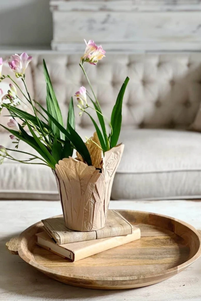 11. Spring Centerpiece with Lumber