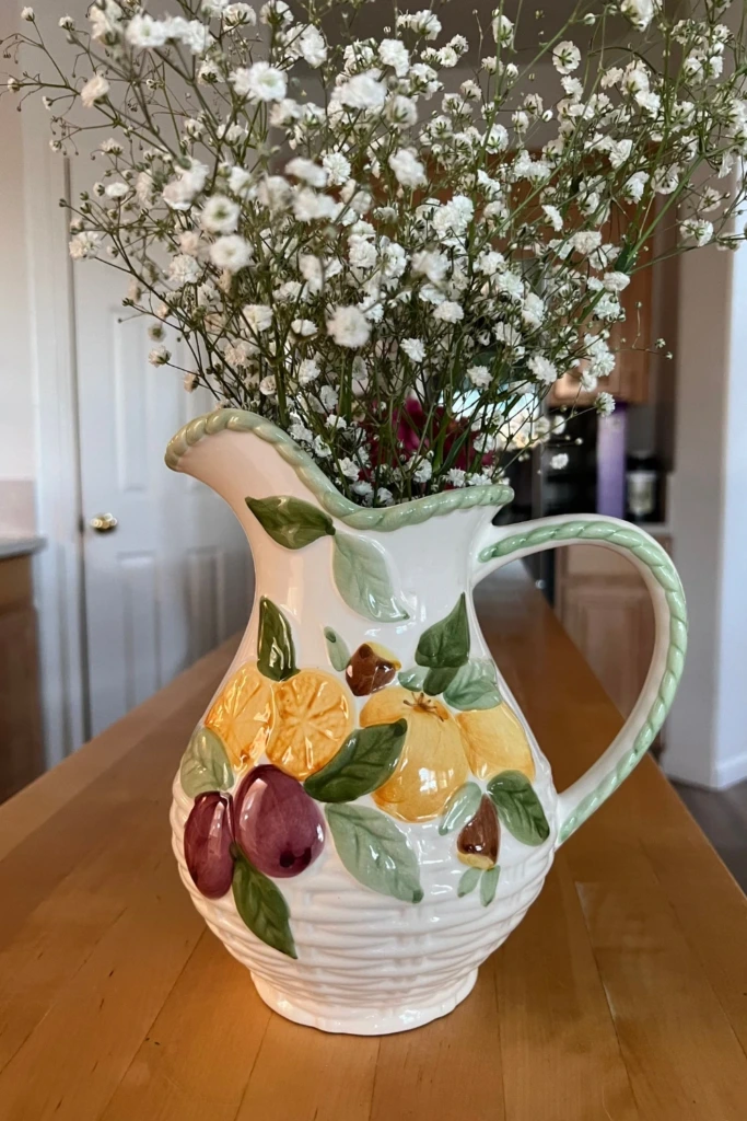 13. Zesty Lemon Pitcher Flower Vase