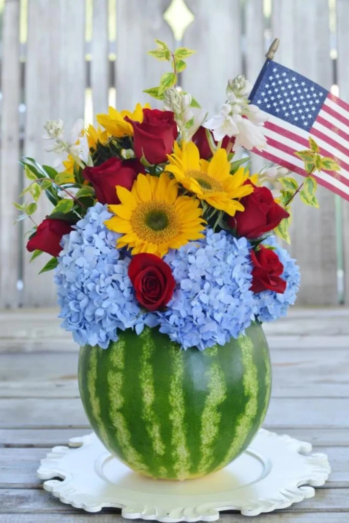 14. Watermelon Floral Centerpiece