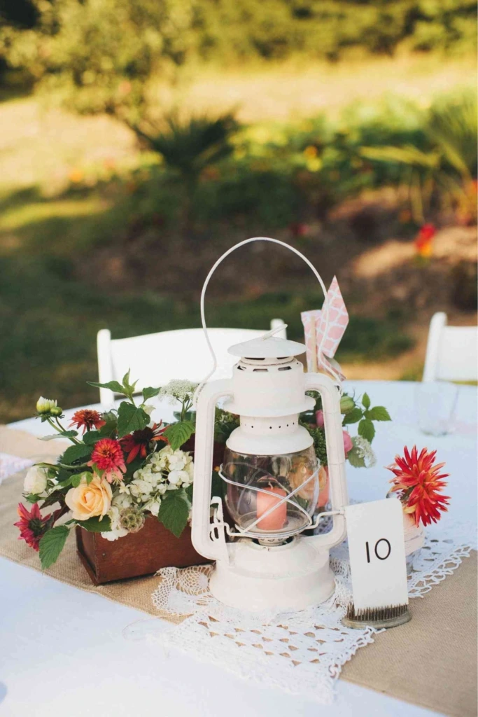 23. Classic White Lantern Centerpiece