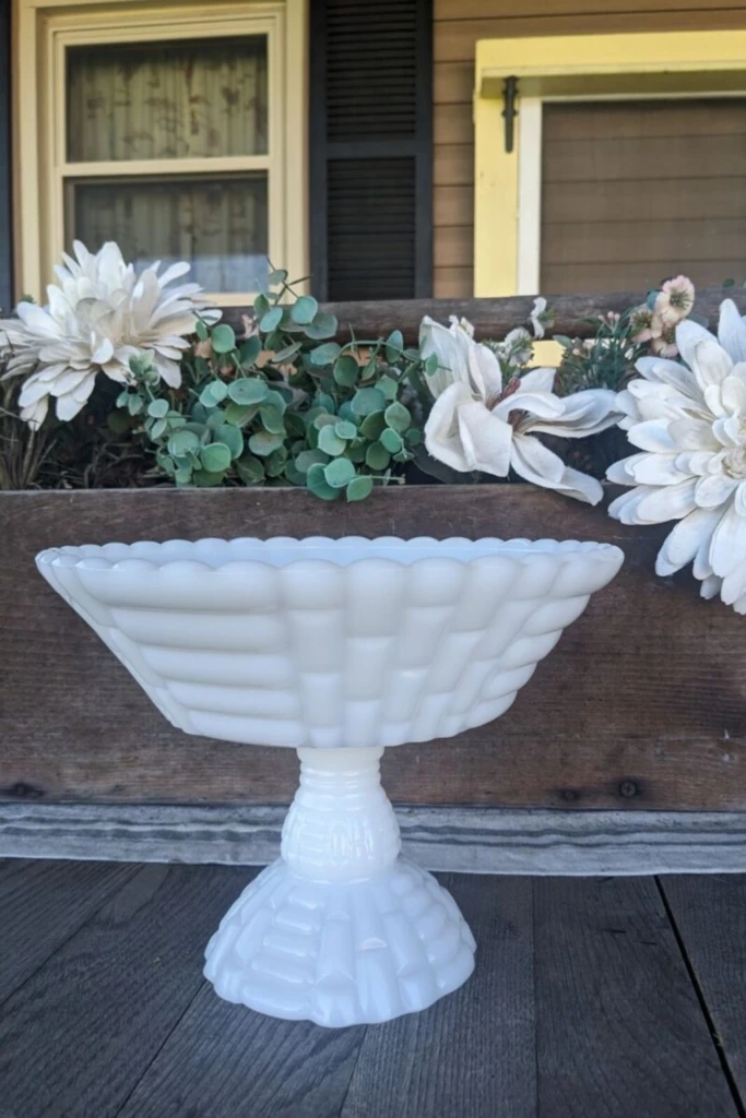 24. Vintage Milk Glass Pedestals