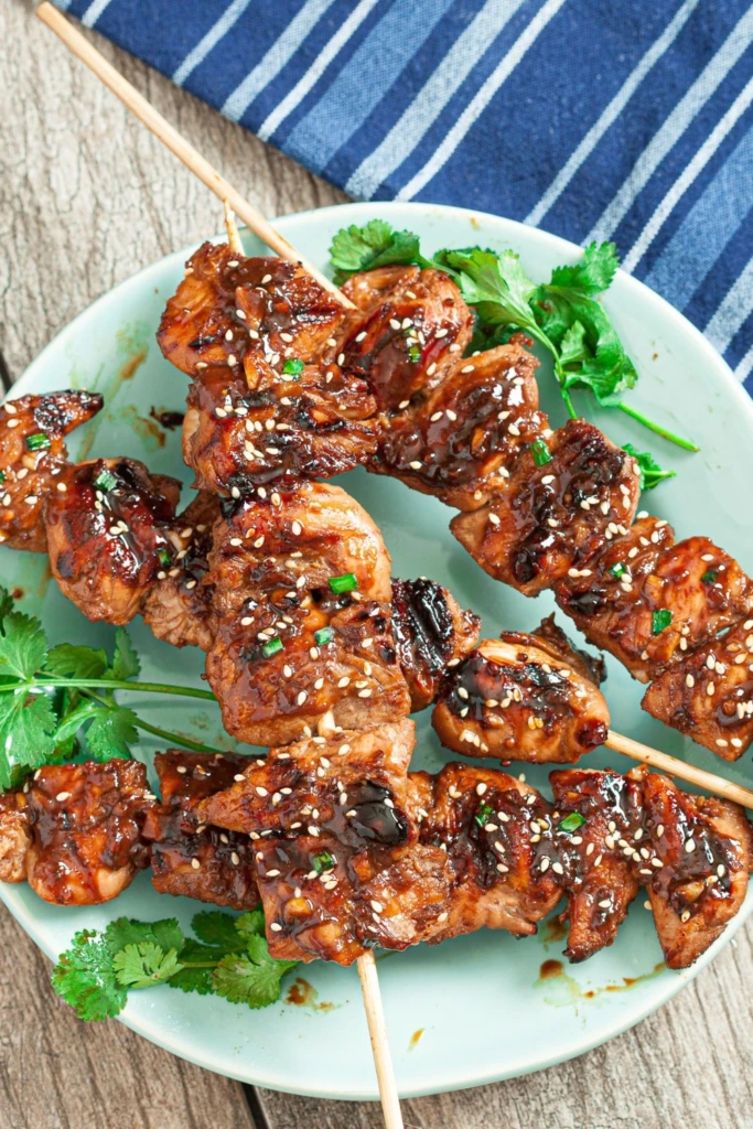 16. Sweet and Spicy Chicken Skewers
