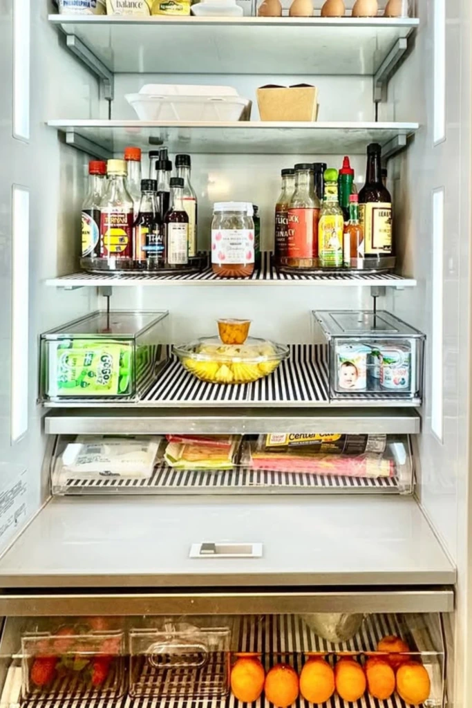 Add Shelf Liners for Easy Cleanup