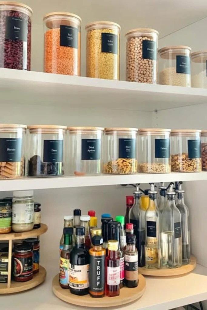 Labelled Jars and Turntables for Easy Access