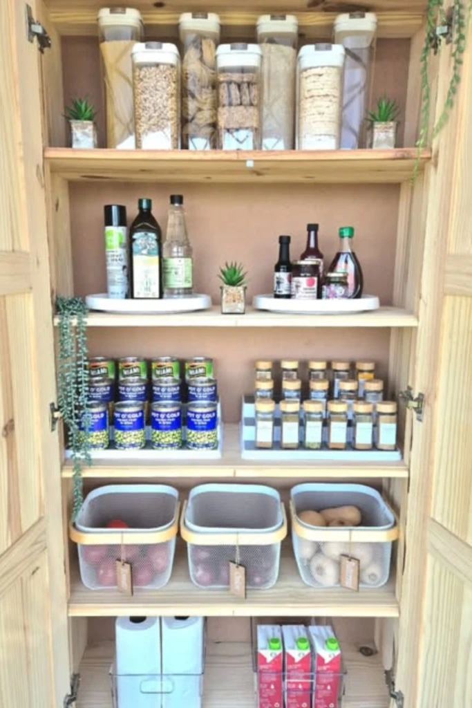 Compact Pantry Cabinet with Layered Storage