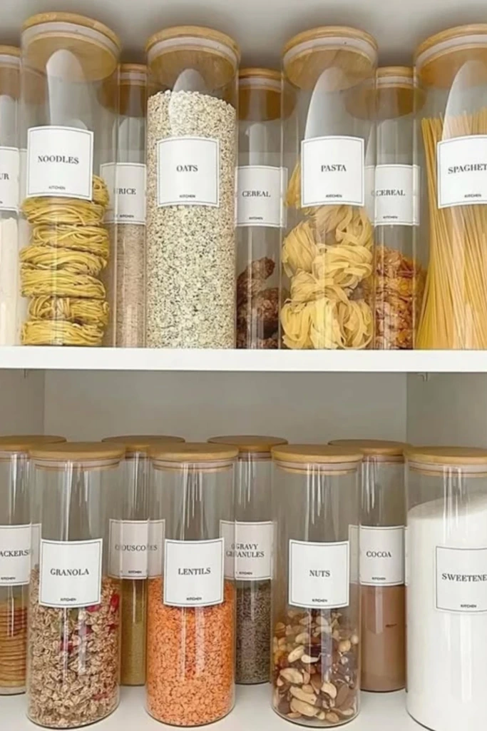 Tall Glass Canisters for a Uniform Pantry Look