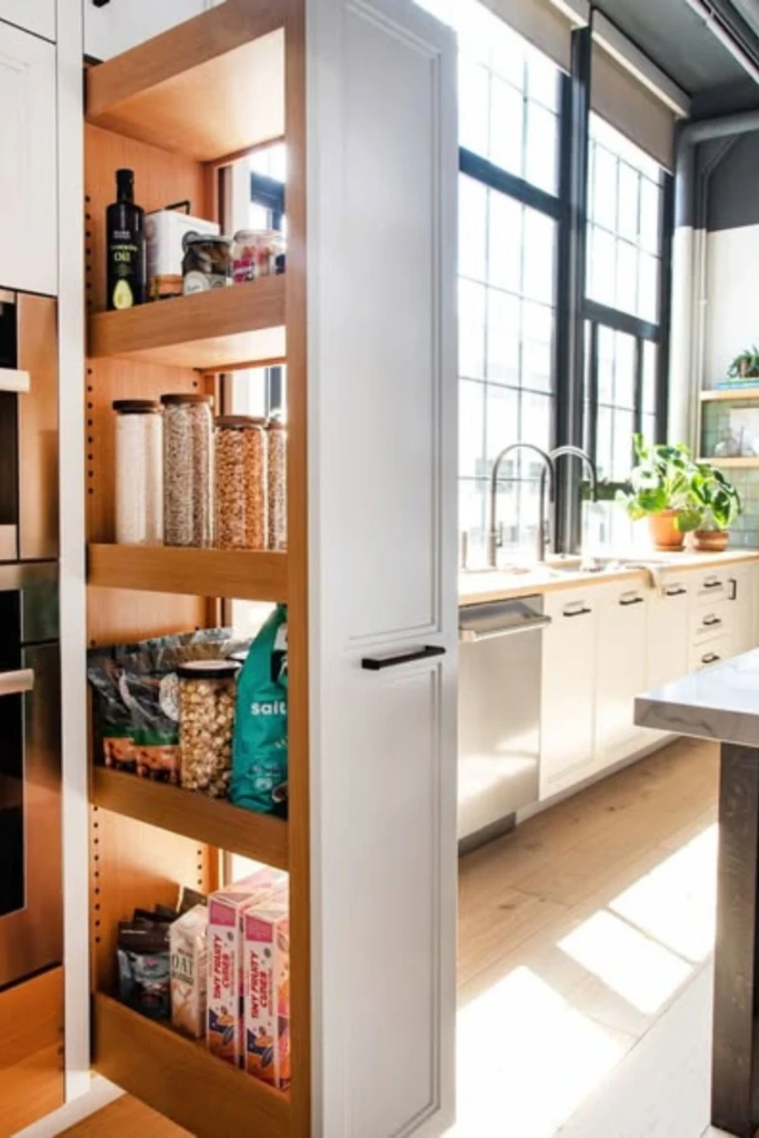 Pull-Out Pantry Hidden Within Cabinetry